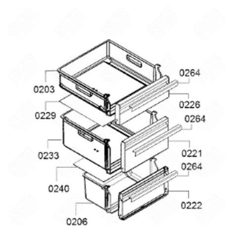 OBERFACH (KENNZEICHNUNG 0233) KÜHLSCHRANK, GEFRIERSCHRANK - 00705968