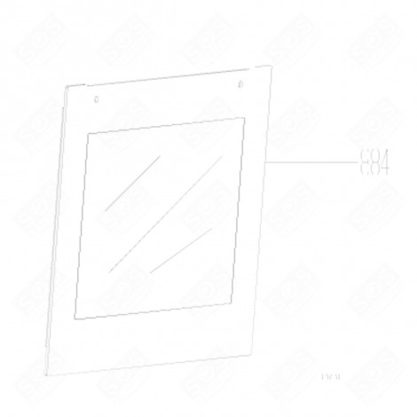 ÄUSSERE GLAS (MARKIERUNG 884) 593X406,3 MM BACKOFEN, KÜCHENHERD - 210442344