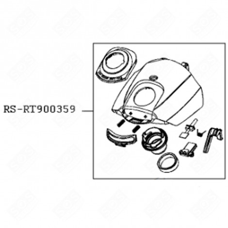 VOLLSTÄNDIGER BLAUER DECKEL (KENNZEICHNUNG RS-RT900359) STAUBSAUGER - RS-RT900359, RS-RT900350