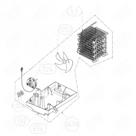 VERDAMPFUNGSBEHÄLTER (KENNZEICHNUNG 132) KÜHLSCHRANK, GEFRIERSCHRANK - 5704250100