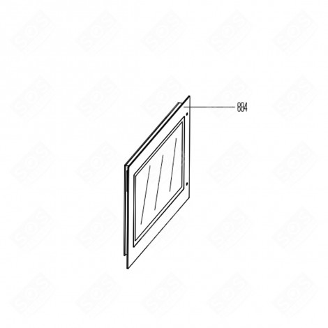 ÄUSSERES OFENGLAS, MARKIERUNG 884 593X462 MM BACKOFEN, KÜCHENHERD - 210301316