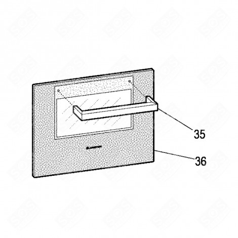 ORIGINALES ÄUSSERES GLASMARKIERUNG 36, 595X503 MM BACKOFEN, KÜCHENHERD - C00282642, 482000087978