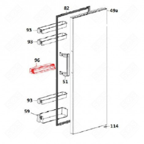 FLASCHENFACH (KENNZEICHNUNG 59) KÜHLSCHRANK, GEFRIERSCHRANK - 49112646