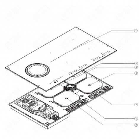 GLASKERAMIKOBERTEIL (KENNZEICHNUNG 1) KOCHPLATTEN, HERDPLATTEN, KOCHFELD - 807789