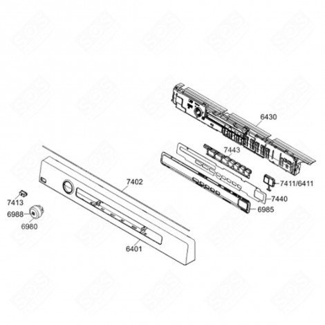 ELEKTRONIKPLATINE (KENNZEICHNUNG 6430) WÄSCHETROCKNER - 442230