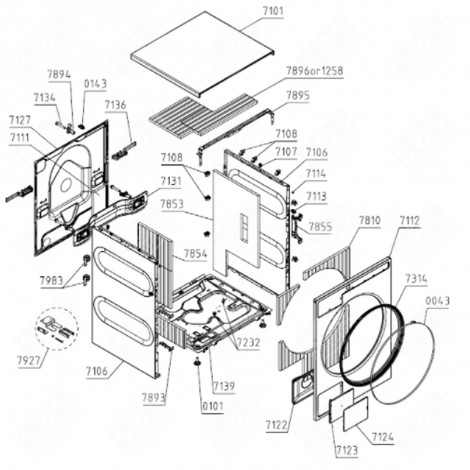 FILTERDECKEL (KENNUNG 7124) WASCHMASCHINE - 559500