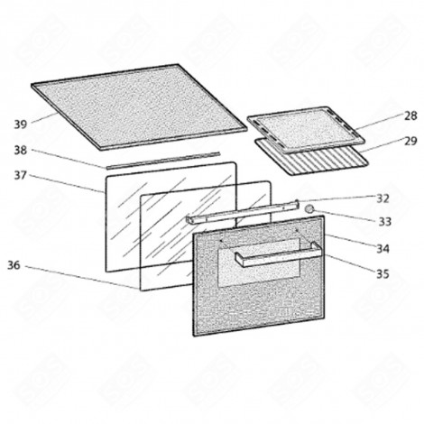 ÄUSSERES GLAS (MARKIERUNG 34) ORIGINAL 595X457 MM BACKOFEN, KÜCHENHERD - C00295245