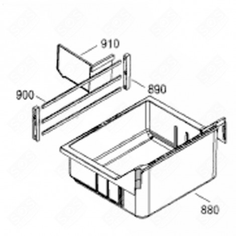 STÜTZTEIL (BEZUGSNUMMER 890) KÜHLSCHRANK, GEFRIERSCHRANK - 7420552