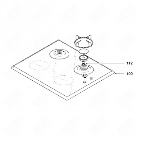 GLAS-KERAMIK-OBERFLÄCHE KENNUNG 100 KOCHPLATTEN, HERDPLATTEN, KOCHFELD - AS0005187