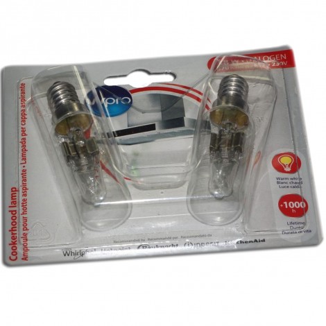 SET MIT 2 HALOGENLAMPEN T25L E14 40 W LANG. DURCHM. 81 MM 23 MM DUNSTABZUGSHAUBE - 484000008834, 9029791929