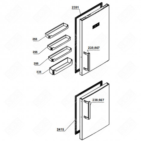 FLASCHENFACH (RIF. 838) KÜHLSCHRANK, GEFRIERSCHRANK - 4652180500