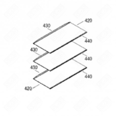 KOMPLETTES GLAS (KENNZEICHEN 420) KÜHLSCHRANK, GEFRIERSCHRANK - 7276340