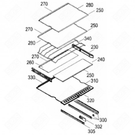 KOMPLETTES GLAS (KENNZEICHEN 240) KÜHLSCHRANK, GEFRIERSCHRANK - 7276298