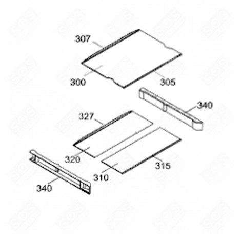 KOMPLETTES GLAS (KENNZEICHEN 310) KÜHLSCHRANK, GEFRIERSCHRANK - 7272868