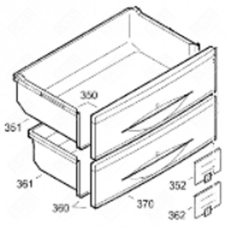 SCHUBLADE OHNE FASSADE (KENNZEICHNUNG 351) KÜHLSCHRANK, GEFRIERSCHRANK - 7402607