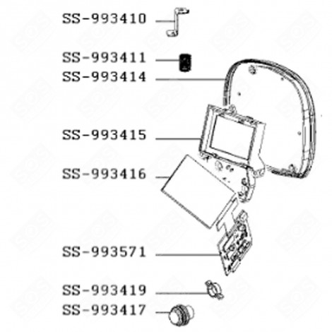 ELEKTRONISCHE ANZEIGEKARTE (KENNUNG SS-993571) COOKEO DAMPFGARER, DAMPFKOCHER - SS-993571