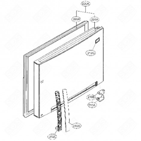 KÜHLSCHRANKGRIFF OHNE DEKOR (KENNZEICHEN 212A) KÜHLSCHRANK, GEFRIERSCHRANK - MEB62355101