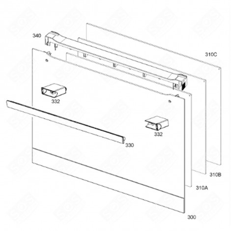 ORIGINALES AUSSENFENSTER (MARKIERUNG 330) BACKOFEN, KÜCHENHERD - 14003737909