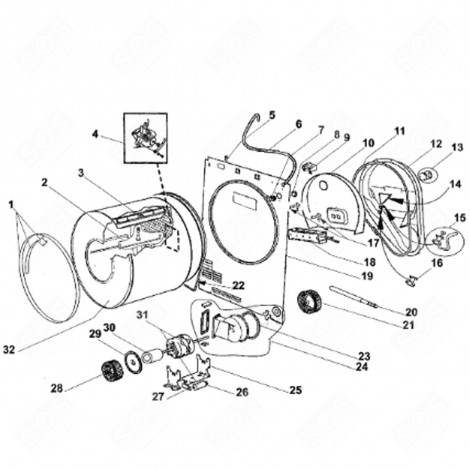 SICHERHEITSTHERMOSTAT (KENNZEICHEN 15) WÄSCHETROCKNER - 61740