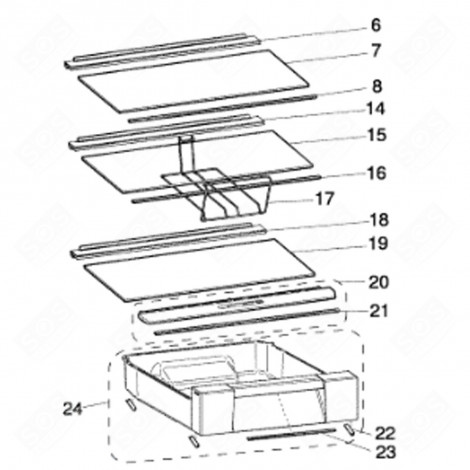 ORIGINAL-FÜSSCHEN (REFERENZ 22) KÜHLSCHRANK, GEFRIERSCHRANK - C00505994, 488000505994