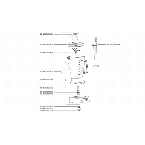 SCHWARZER MIXER-BEHÄLTER (BEZUGSNUMMER SS-1530000798) KÜCHENMASCHINE - SS-1530000798, MS-5A11170