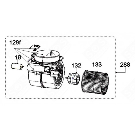 MOTOR (KENNZEICHNUNG 132) DUNSTABZUGSHAUBE - 49026302