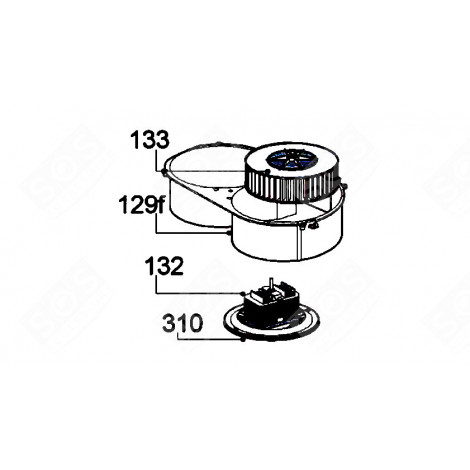 MOTOR (KENNZEICHNUNG 132) DUNSTABZUGSHAUBE - 49015987