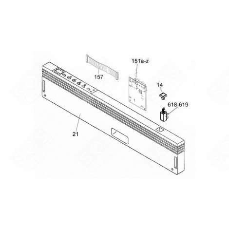 VORDERER BEDIENELEMENT 13/01 (BEZUGSNUMMER 21) GESCHIRRSPÜLER, SPÜLMASCHINE - 41900730