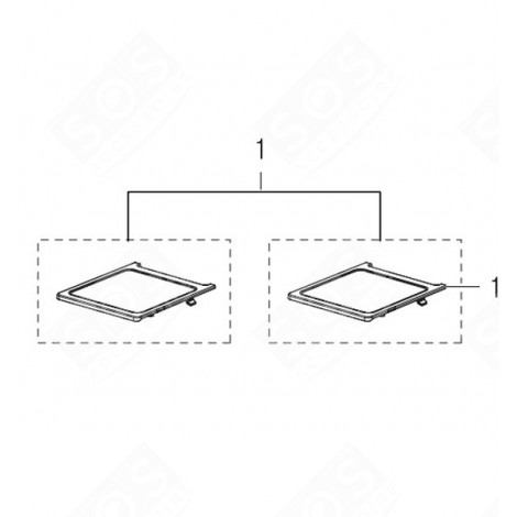 GLASABLAGE OBEN (GEFRIERTEIL), ORIGINAL KÜHLSCHRANK, GEFRIERSCHRANK - DA97-08274C