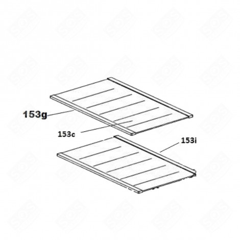 GLASABLAGE OHNE PROFILE KENNZEICHNUNG 153C KÜHLSCHRANK, GEFRIERSCHRANK - 49099120