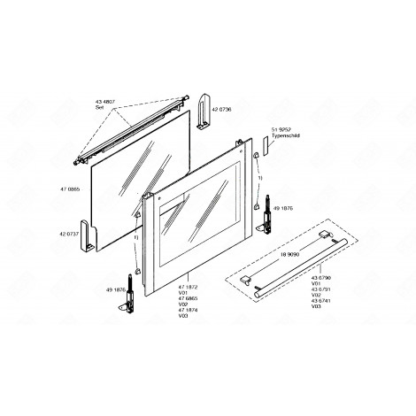 GLASTÜR (KENNUNG 471874) BACKOFEN, KÜCHENHERD - 00471874