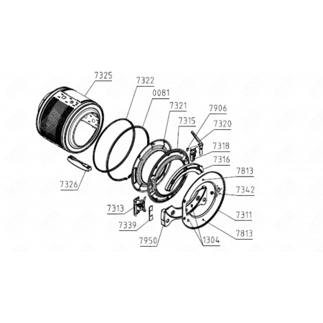 DECKELBEHÄLTER WM-75/85.C LA070 ASSY (KENNZEICHNUNG 7311) WASCHMASCHINE - 803393