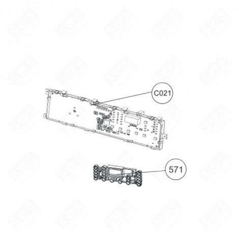 ELEKTRONISCHE KARTE, LEISTUNGSMODUL (BEZUGSZEICHEN C021) WASCHMASCHINE - 2331301000