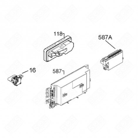 ORIGINAL KONFIGURIERTES MODUL (KENNZEICHEN 587) GESCHIRRSPÜLER, SPÜLMASCHINE - 973911536123012