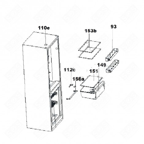 GLASABLAGEFACH REFERENZ 153B KÜHLSCHRANK, GEFRIERSCHRANK - 49122707