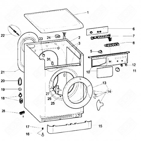 KOMPLETTE ORIGINAL-BULLAUGE (BEZEICHNUNG 13) WASCHMASCHINE - C00610624, 488000610624