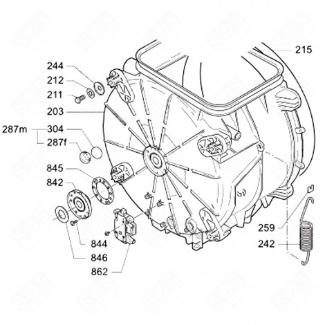 OBERE FEDER (KENNZEICHNUNG 242) WASCHMASCHINE - 46004806