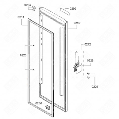 TÜR-DICHTUNG (KENNZEICHNUNG 0211) KÜHLSCHRANK, GEFRIERSCHRANK - 00716113