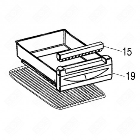 ORIGINAL SCHUBLADENSET + FRONT (POSITION 19) KÜHLSCHRANK, GEFRIERSCHRANK - C00278735, 482000087692