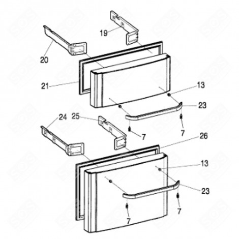 SCHUBLADE UNTERER DICHTUNG (ORIGINAL) (KENNZEICHEN 26) KÜHLSCHRANK, GEFRIERSCHRANK - C00304266, 482000089629