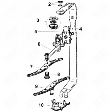 ORIGINALE EINTRITTSSCHRAUBE, OBERER ARM (REFERENZ 7) GESCHIRRSPÜLER, SPÜLMASCHINE - C00481066, 488000481066