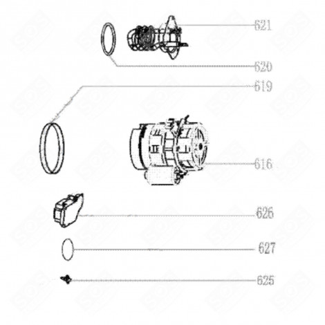 SPÜLPUMPE (REFERENZ 616) GESCHIRRSPÜLER, SPÜLMASCHINE - 425C02