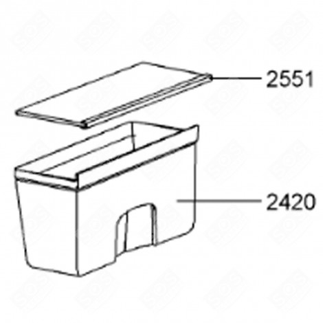 ORIGINALE GEMÜSEBEHÄLTER (KENNZEICHNUNG 2420) KÜHLSCHRANK, GEFRIERSCHRANK - 480132102046