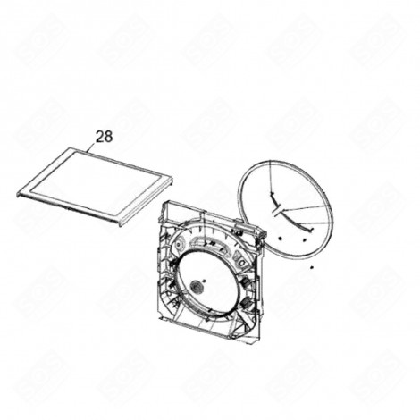 ORIGINAL-WEISSER DECKEL (KENNZEICHEN 28) WÄSCHETROCKNER - C00618251, 488000618251