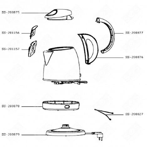 SOCKEL MIT KABEL (KENNZEICHNUNG SS-200879) WASSERKOCHER, KARAFFE - SS-200879