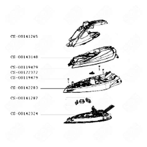 KOMPLETTE SOHLE (KENNZEICHEN CS-00142324) BÜGELEISEN, DAMPFBÜGELSTATION - CS-00142324