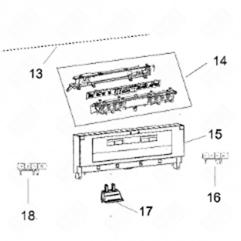 ORIGINAL BEDIENFELD (KENNUNG 15) GESCHIRRSPÜLER, SPÜLMASCHINE - C00503841, 488000503841