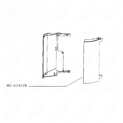 RECHTER VERZIERUNGSRAHMEN (REFERENZNUMMER MS-624228) NESPRESSO VERTUO KAFFEEMASCHINE, ESPRESSOMASCHINE - MS-624228