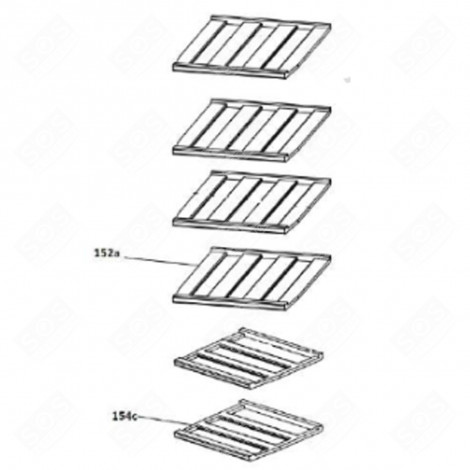 OBERSTE GITTER (KENNZEICHEN 152A) KÜHLSCHRANK, GEFRIERSCHRANK - 49111656