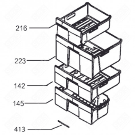 OBERER KORB KÜHLSCHRANK, GEFRIERSCHRANK - 46X5361